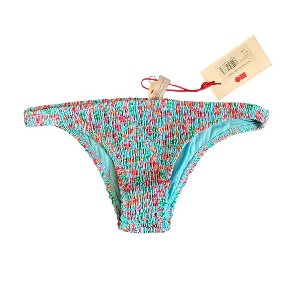 NWT SOLID & STRIPED ‘The Rachel’ Blue Pink Floral Bikini Bottom - Picture 1 of 3